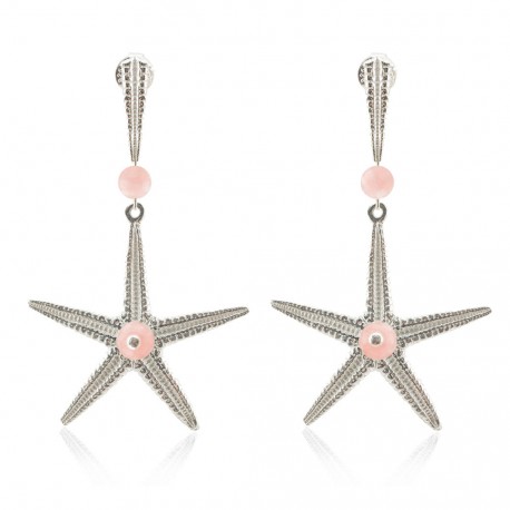 Pendientes Estrella de mar rodocrosita